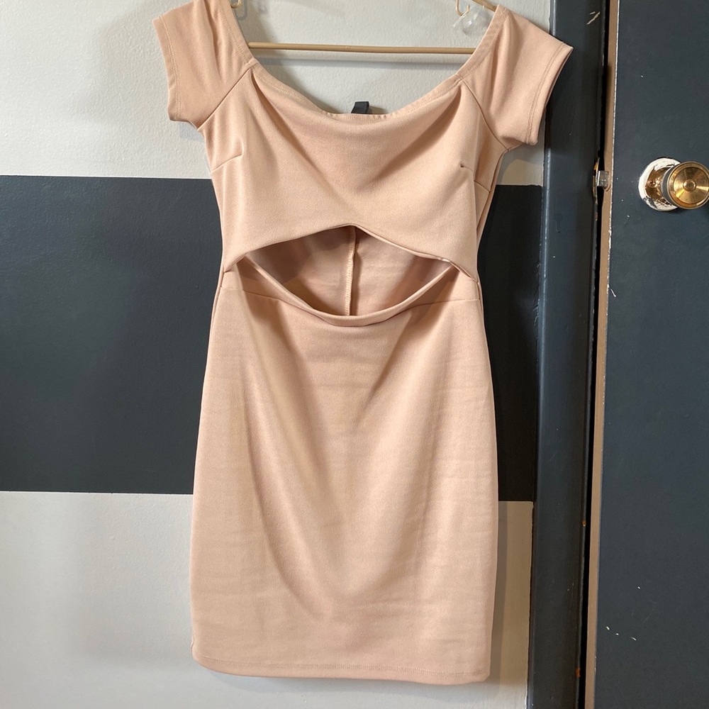 Windsor Nude Maxi Dress with Cutout
